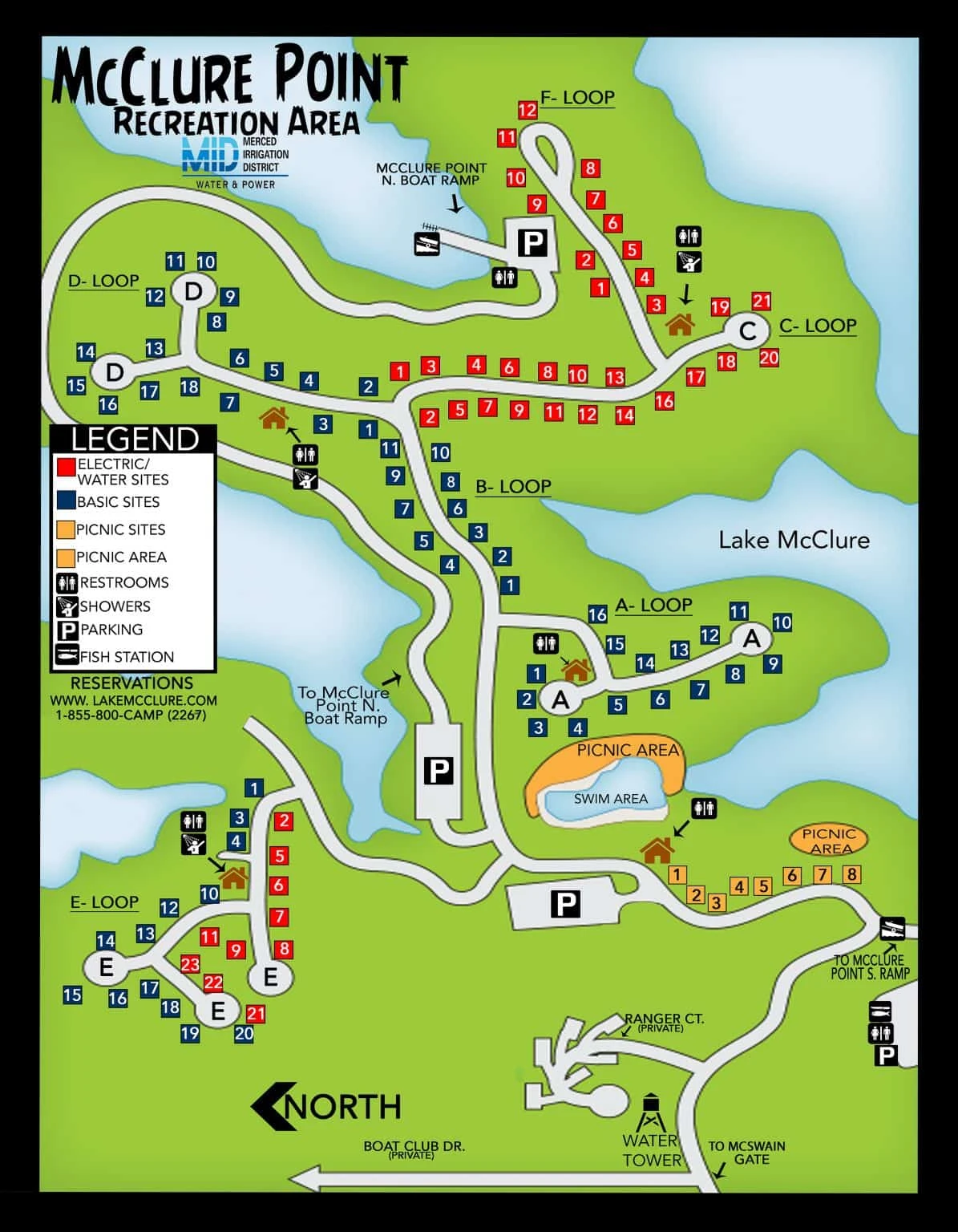McClure Point Recreational Area - Lake McClure Campground