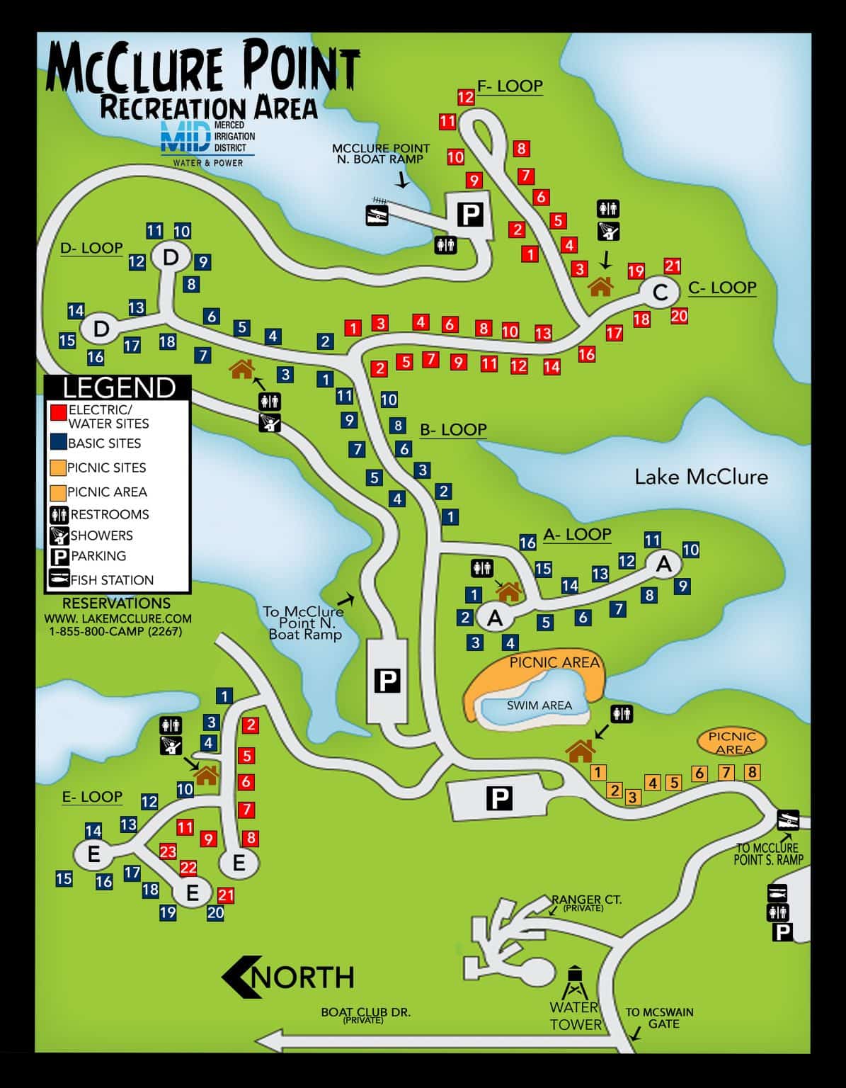 McClure Point Recreational Area - Lake McClure Campground