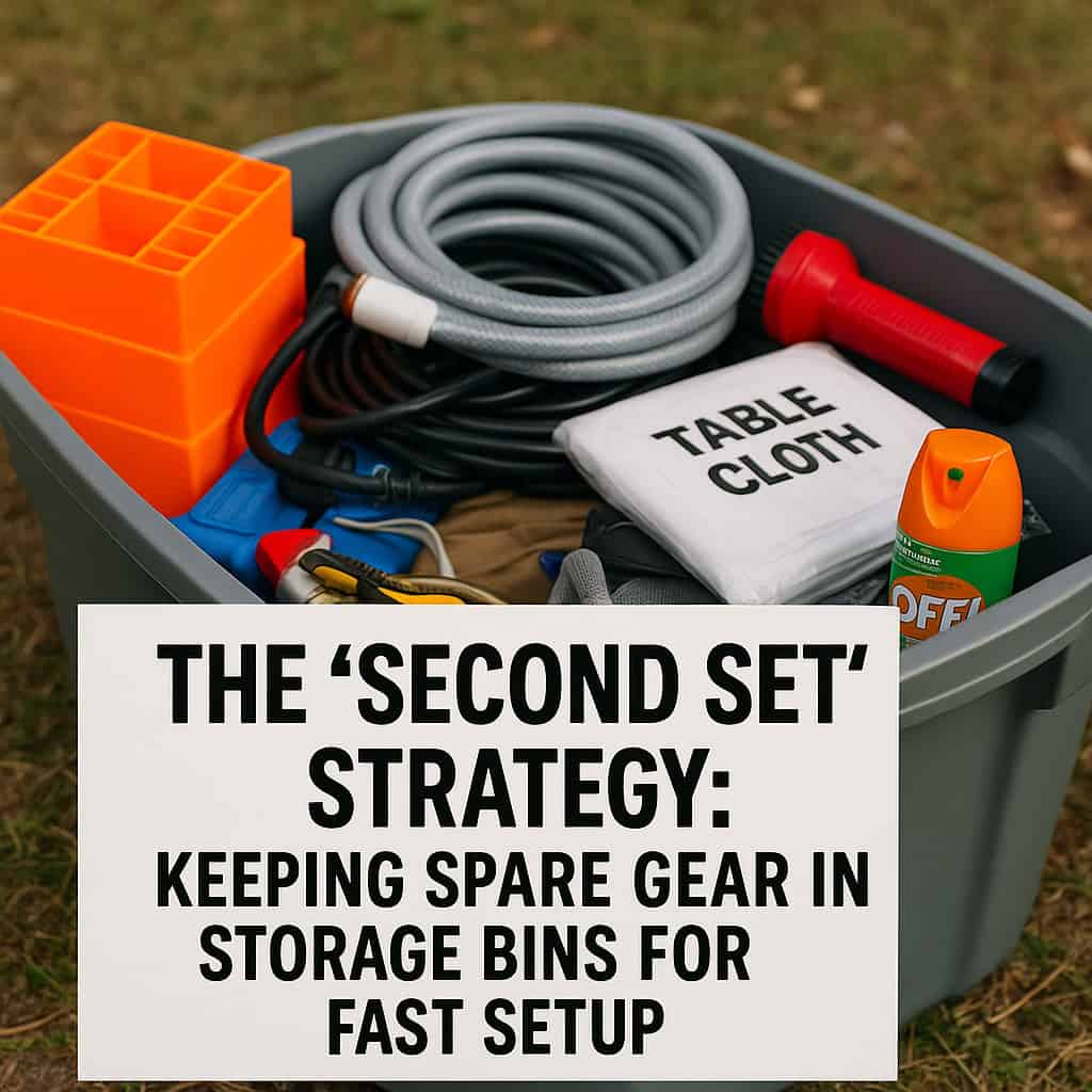 The “Second Set” Strategy: Keeping Spare Gear in Storage Bins for Fast Setup