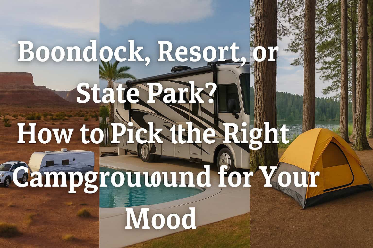 Boondock, Resort, or State Park?