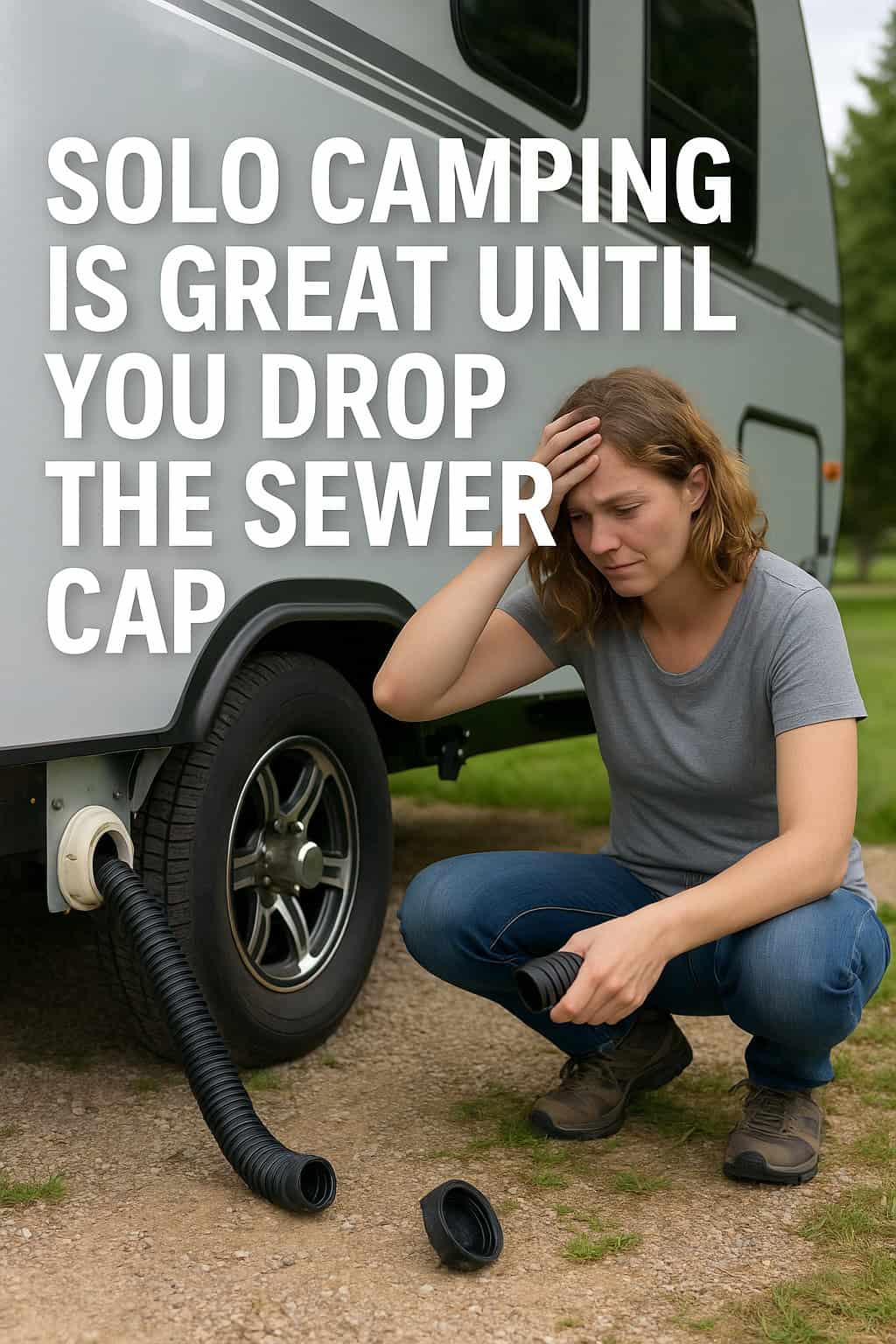 Solo Camping is Great Until You Drop the Sewer Cap