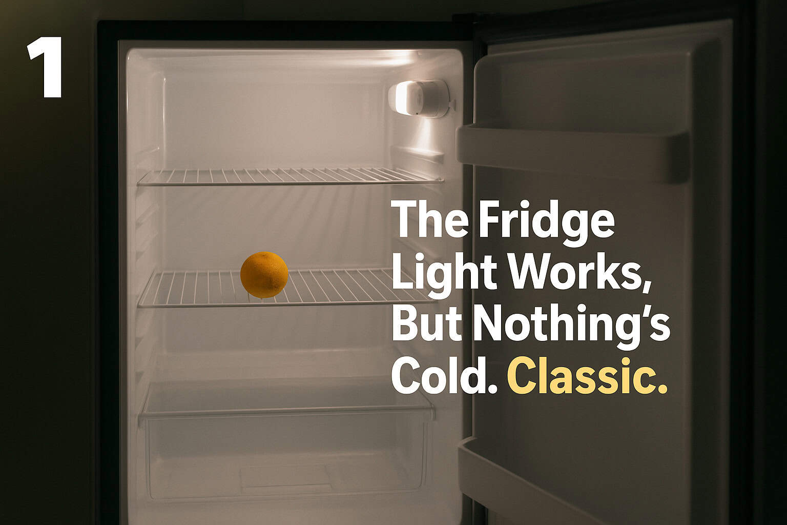 The Fridge Light Works, But Nothing’s Cold. Classic.