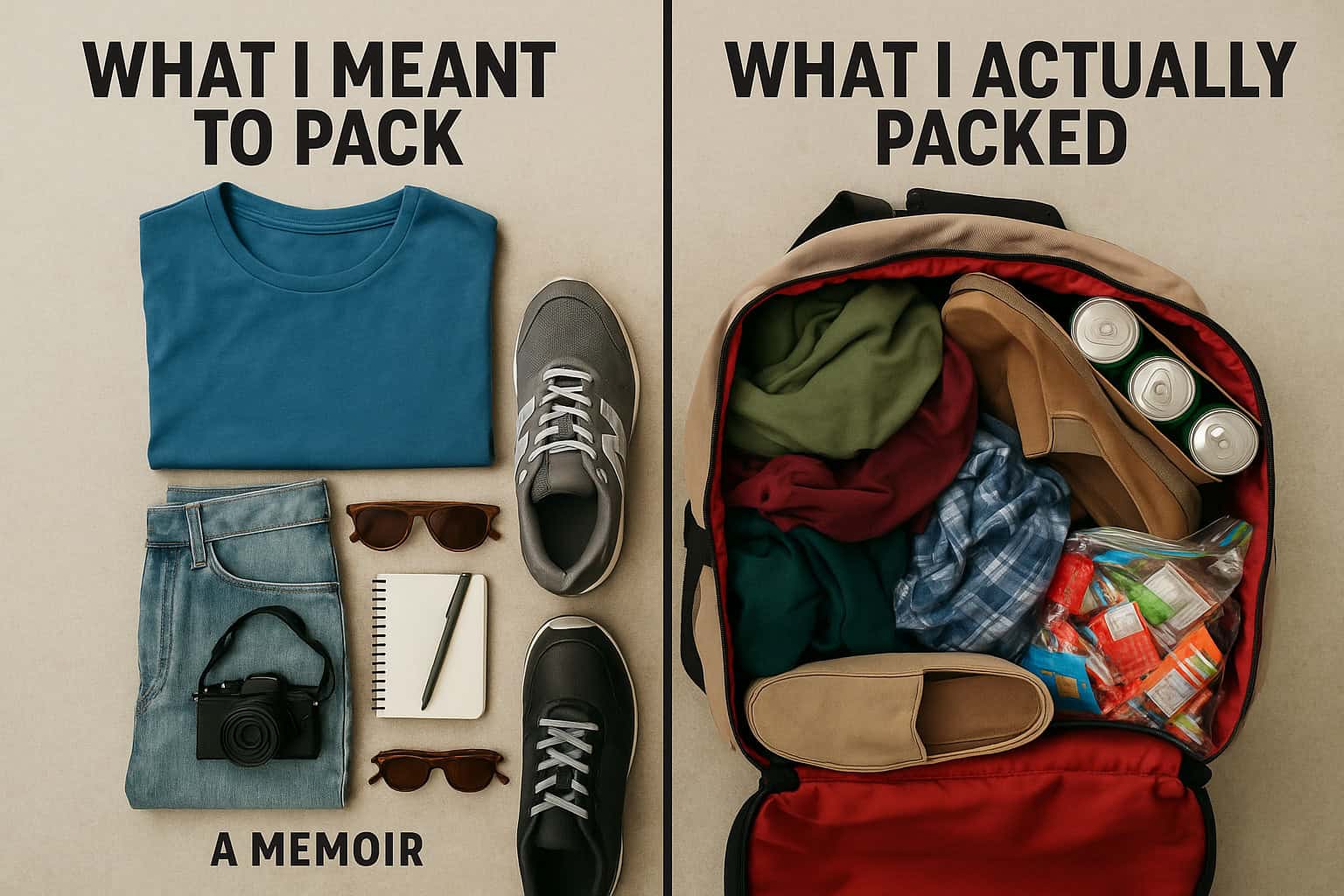 What I Meant to Pack vs. What I Actually Packed: A Memoir
