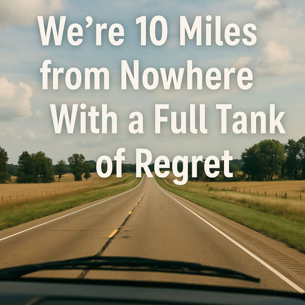 We’re 10 Miles from Nowhere With a Full Tank of Regret