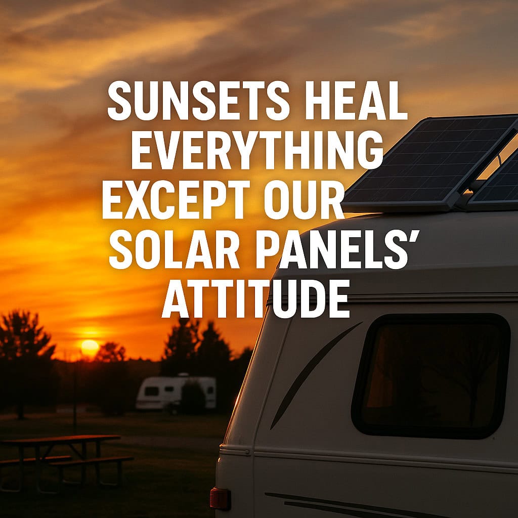 Sunsets Heal Everything Except Our Solar Panels’ Attitude.