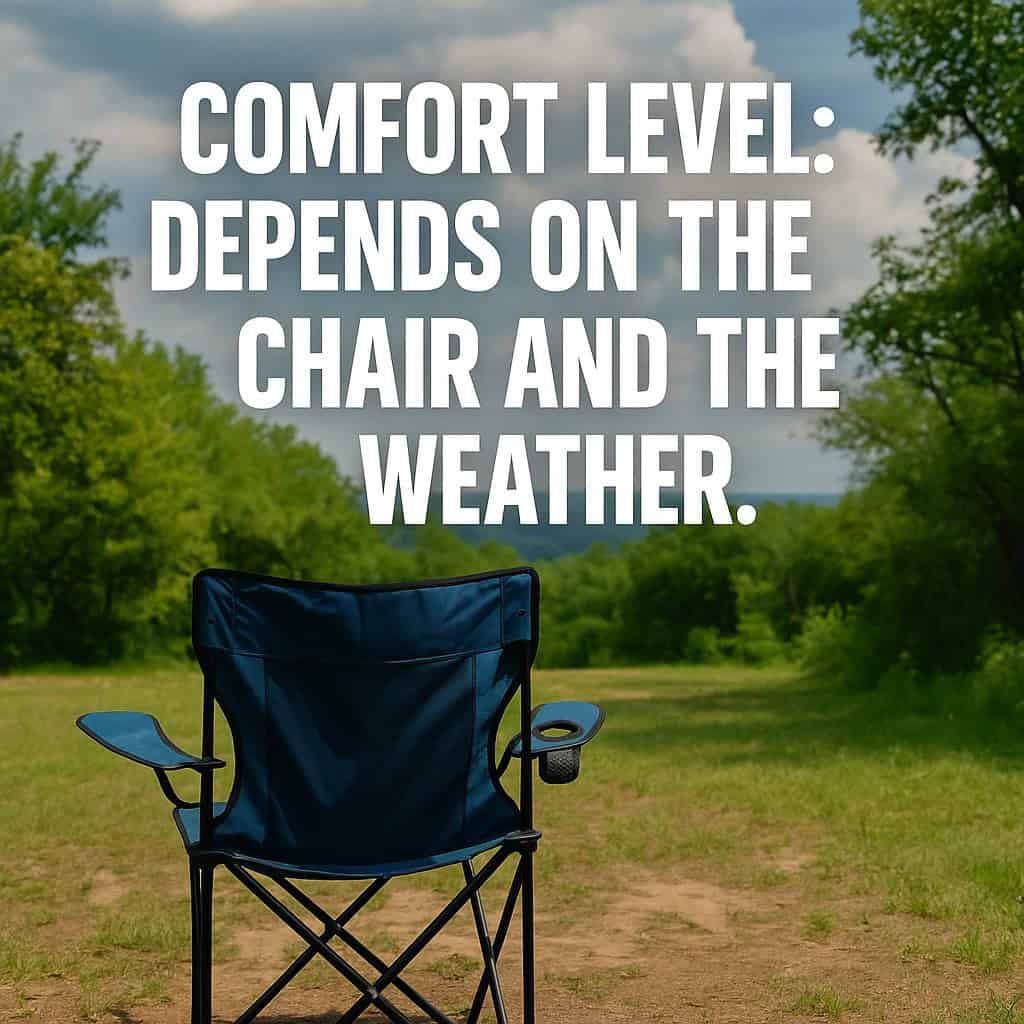 Comfort Level: Depends on the Chair and the Weather.