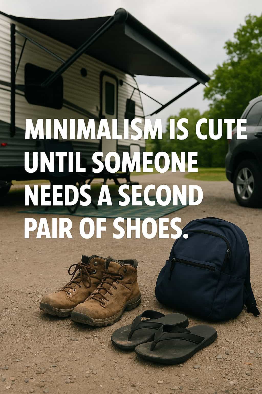 Minimalism Is Cute Until Someone Needs a Second Pair of Shoes.