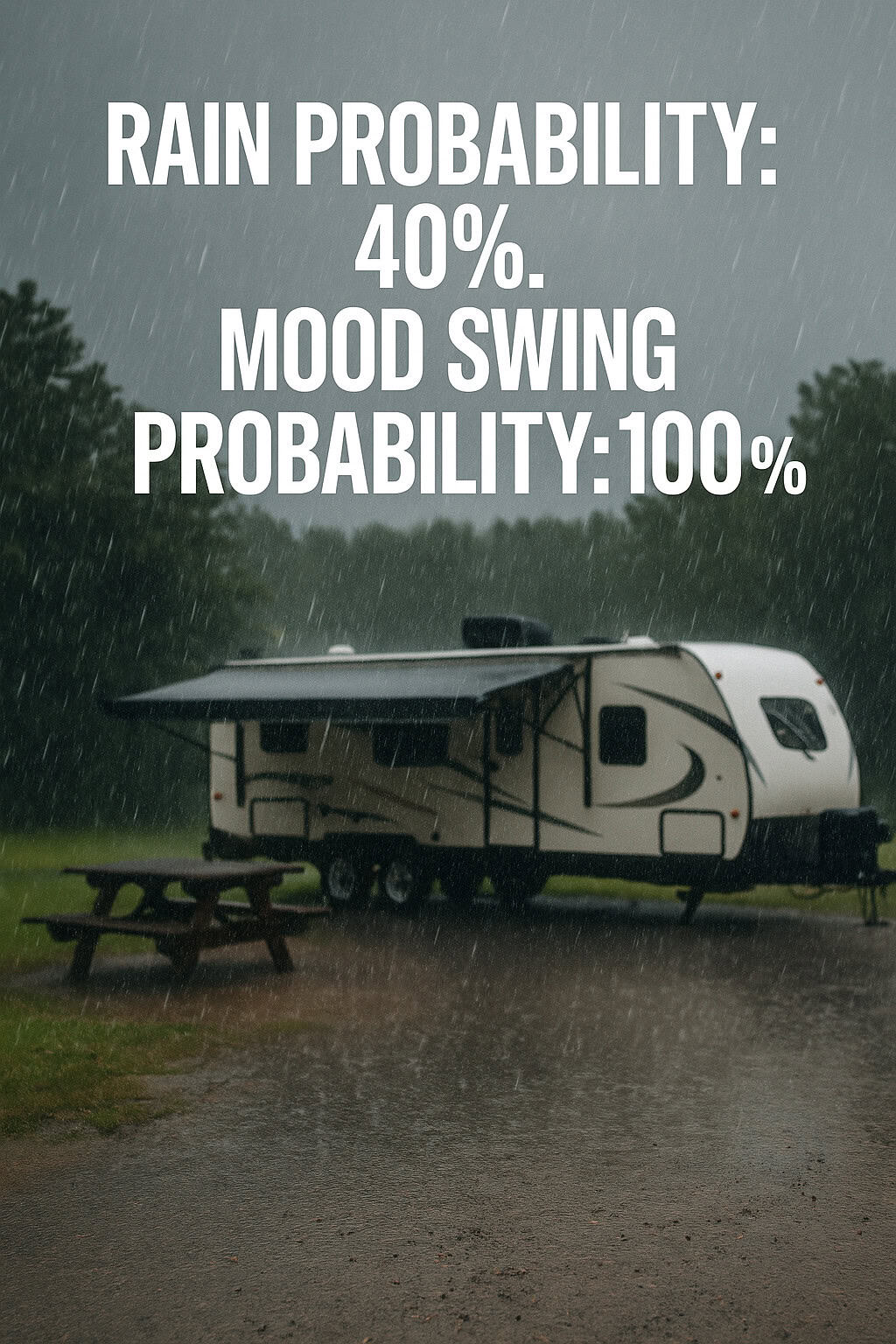 Rain Probability: 40%. Mood Swing Probability: 100%.