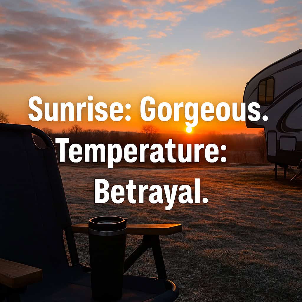 Sunrise: Gorgeous. Temperature: Betrayal.
