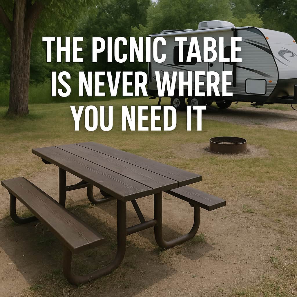 The Picnic Table Is Never Where You Need It.