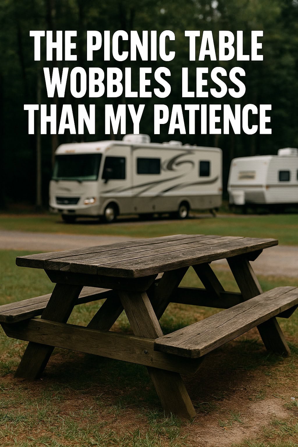 The Picnic Table Wobbles Less Than My Patience.