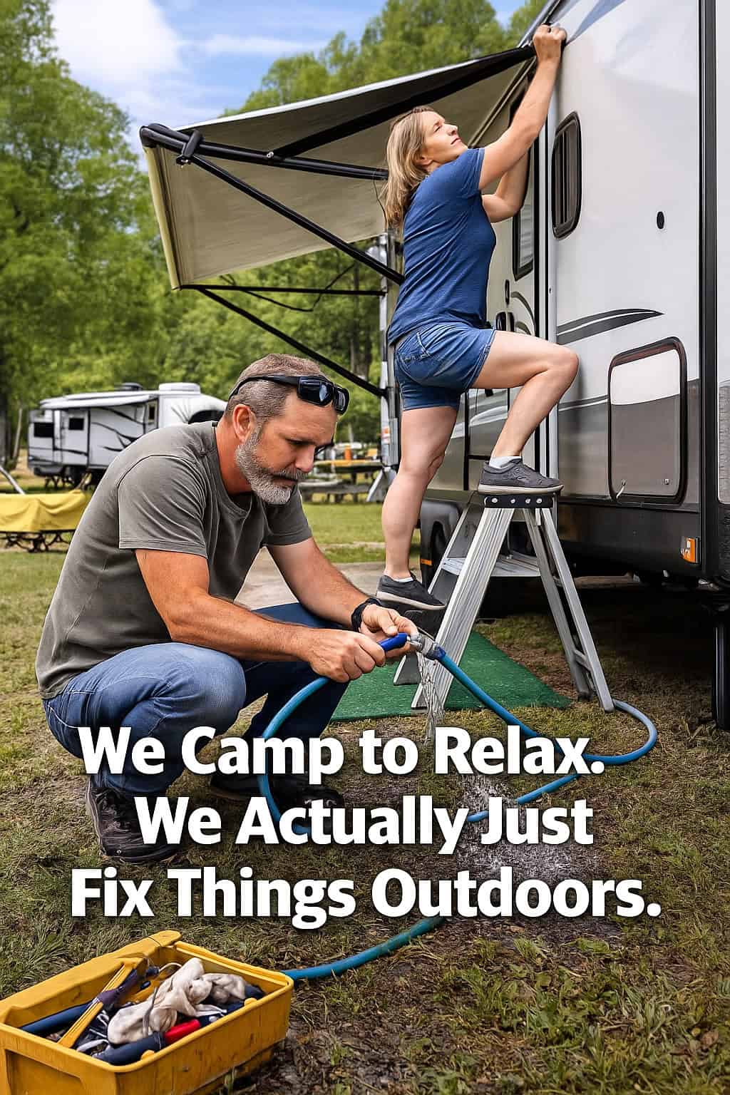 We Camp to Relax. We Actually Just Fix Things Outdoors.