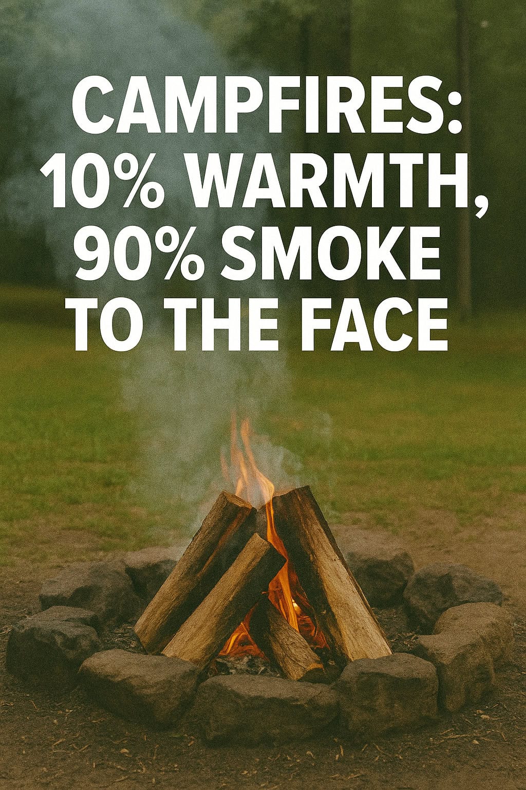 Campfires: 10% Warmth, 90% Smoke to the Face