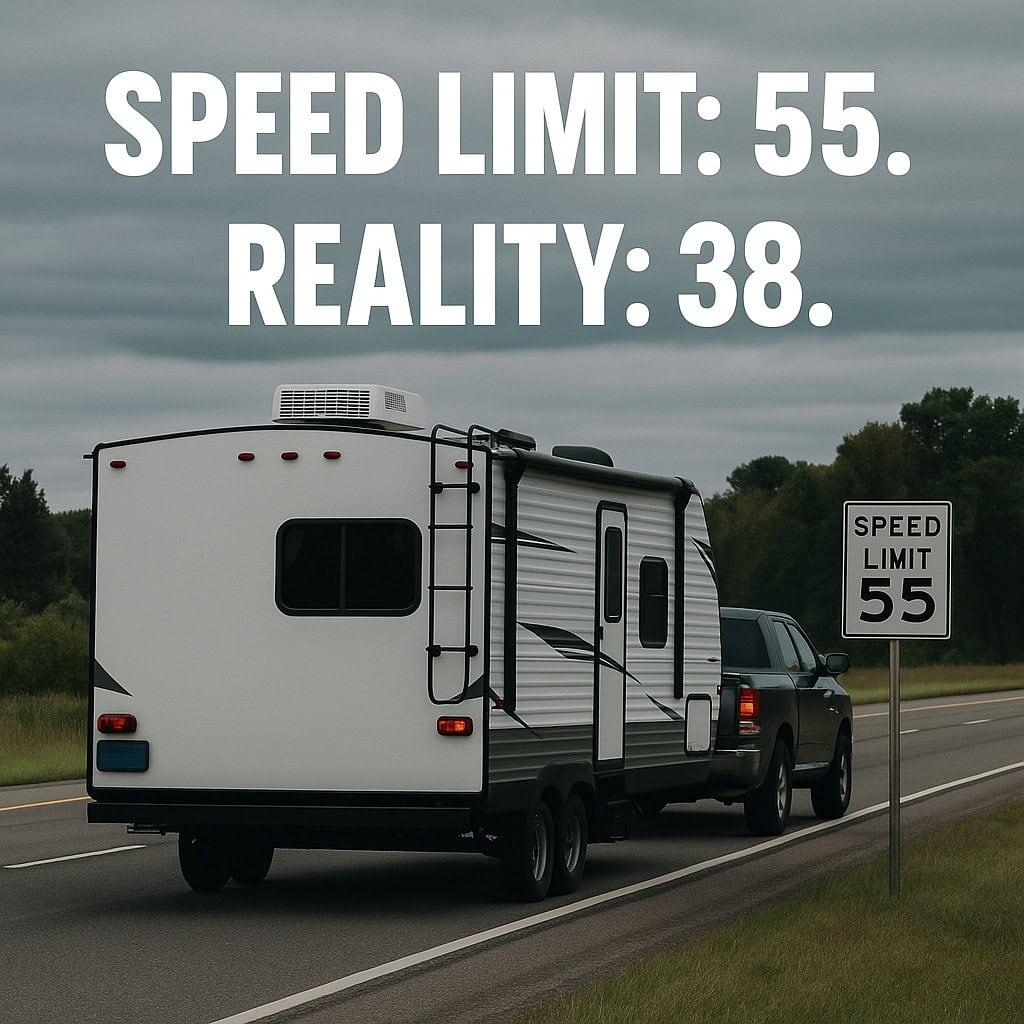 Speed Limit: 55. Reality: 38.