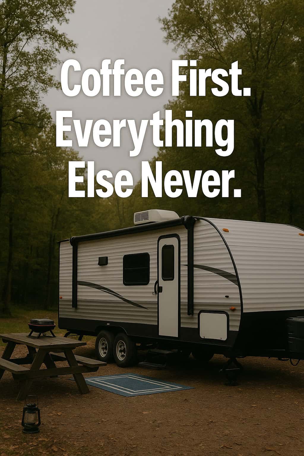 Coffee First. Everything Else Never.