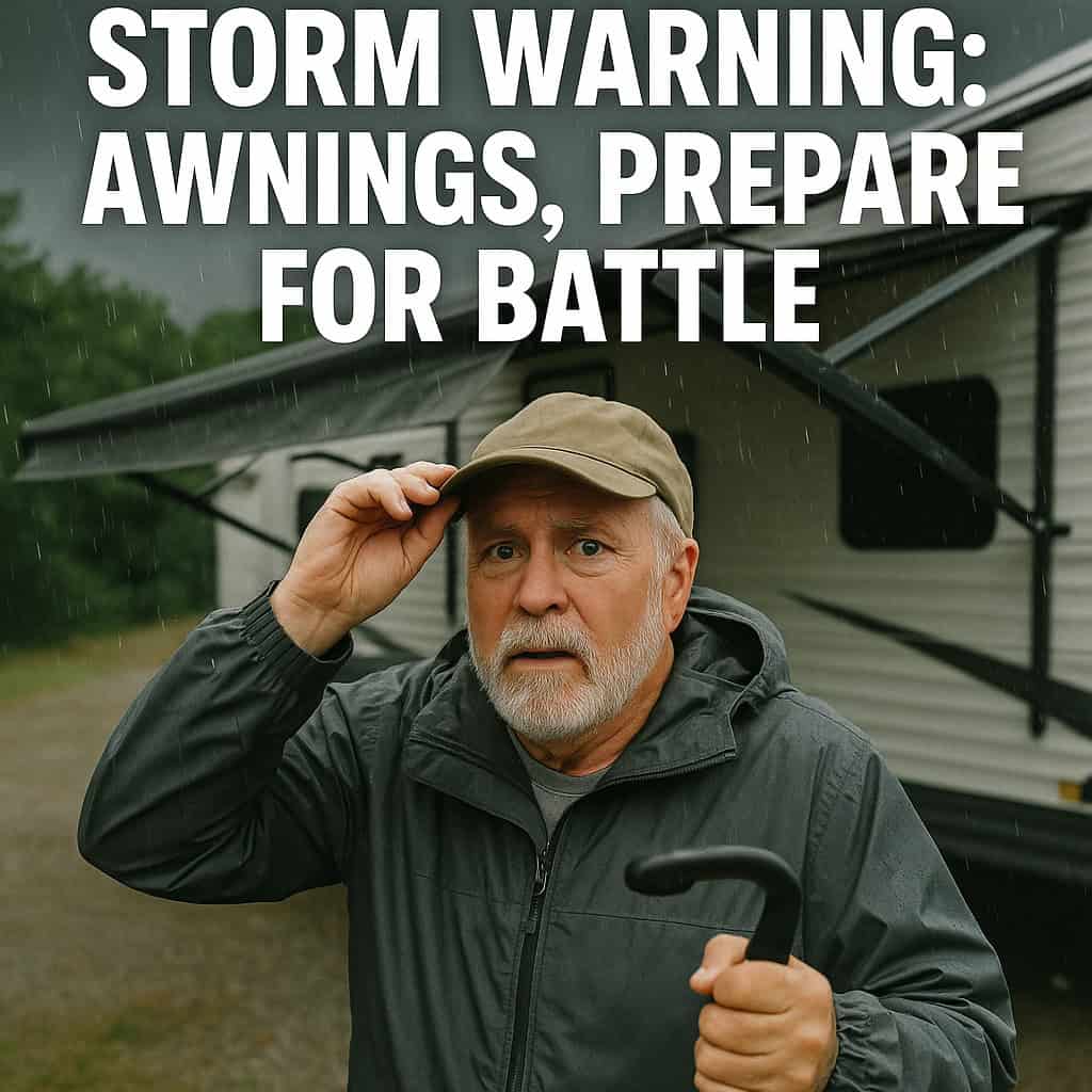 “Storm Warning: Awnings, Prepare for Battle.”