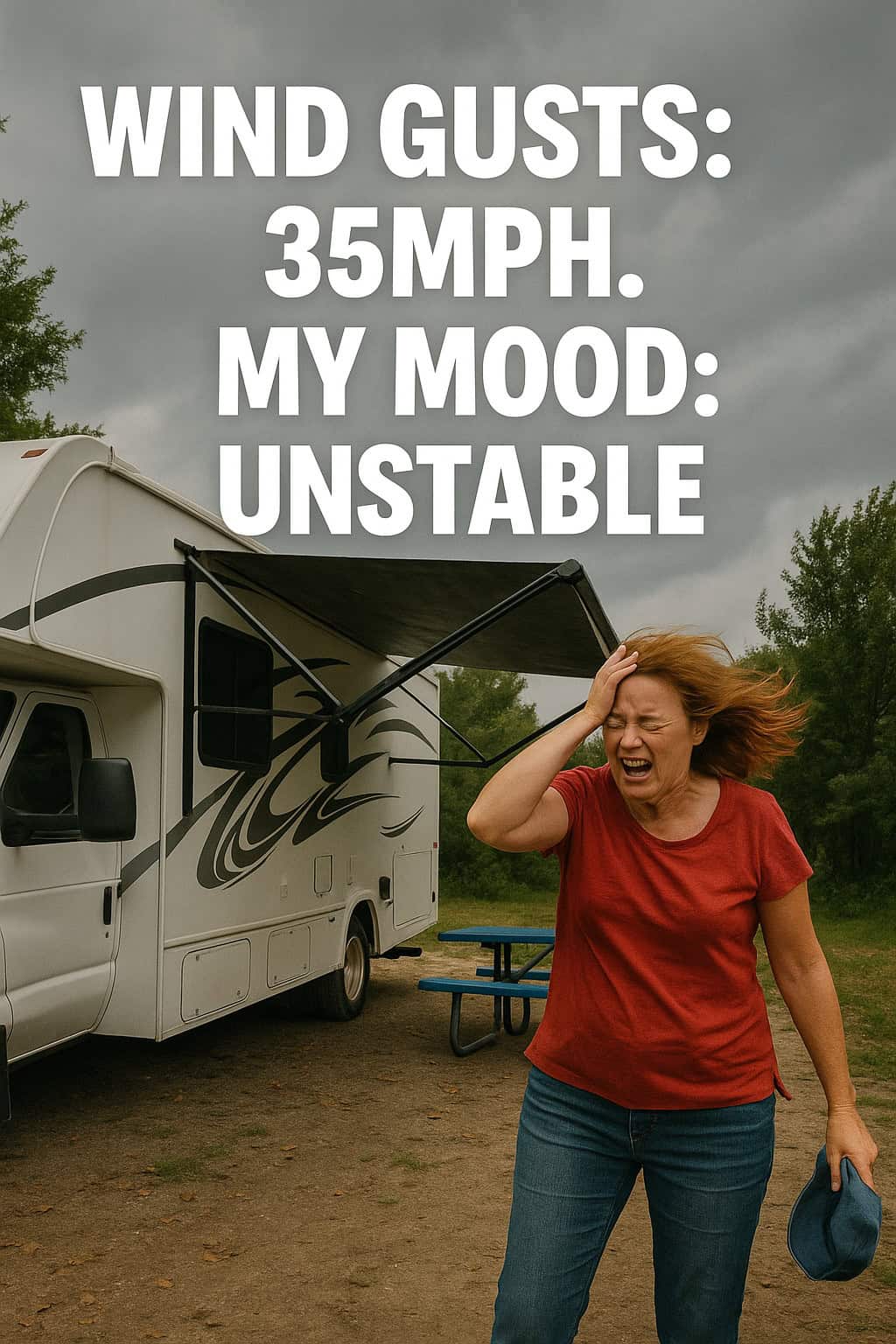 Wind Gusts: 35mph. My Mood: Unstable.