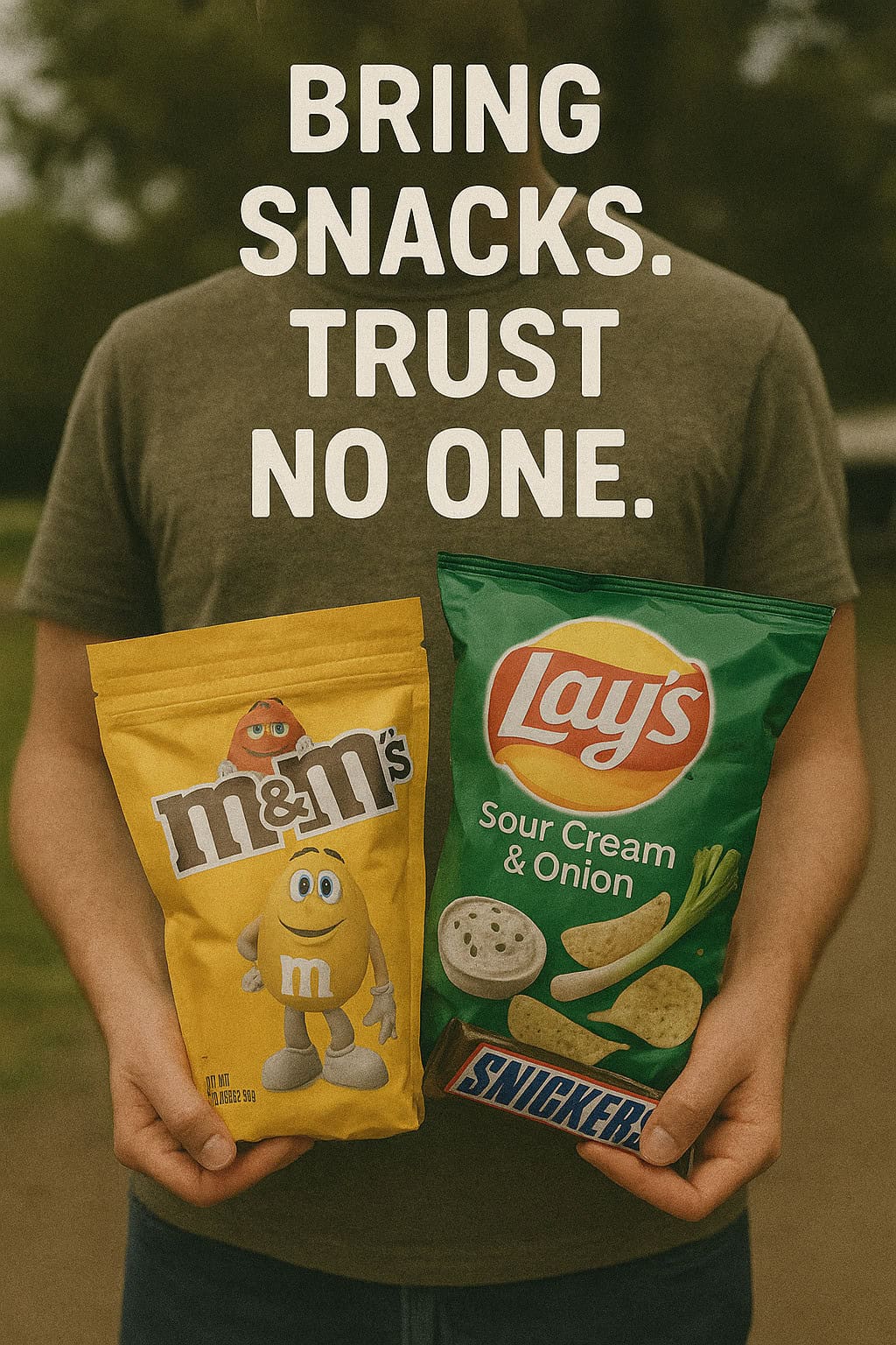 “Bring Snacks. Trust No One.”