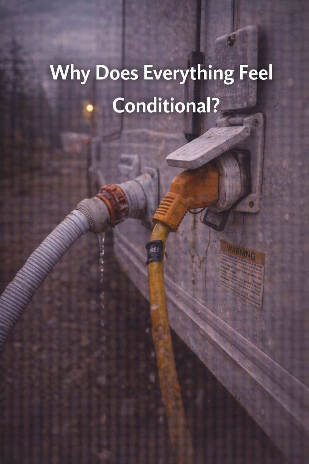 Why Does Everything Feel Conditional?