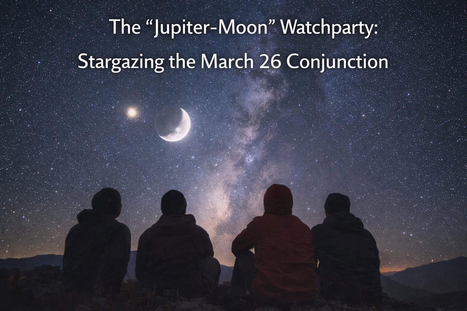 The "Jupiter-Moon" Watchparty: Stargazing the March 26 Conjunction